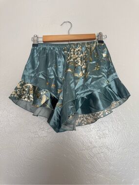 Teal Floral Satin Sleep Set